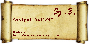 Szolgai Balló névjegykártya